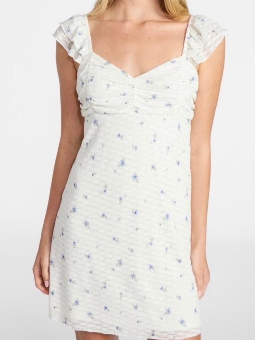 Women's White Floral Mini Dress XXL